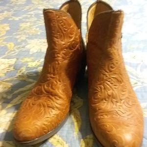 Pazzo (Soft Surroundings) Tooled Leather Booties